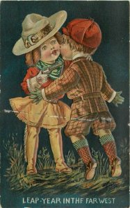 Artist impression C-1910 Leap Year Far West Postcard