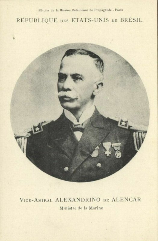 brazil, Minister of the Navy Alexandrino Faria de Alencar 1906 Mission Postcard