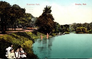 Nebraska Omaha Scene In Riverview Park 1908