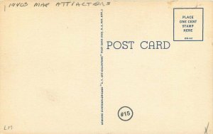 Michigan Map Attractions 1940s Teich linen Postcard 22-3765