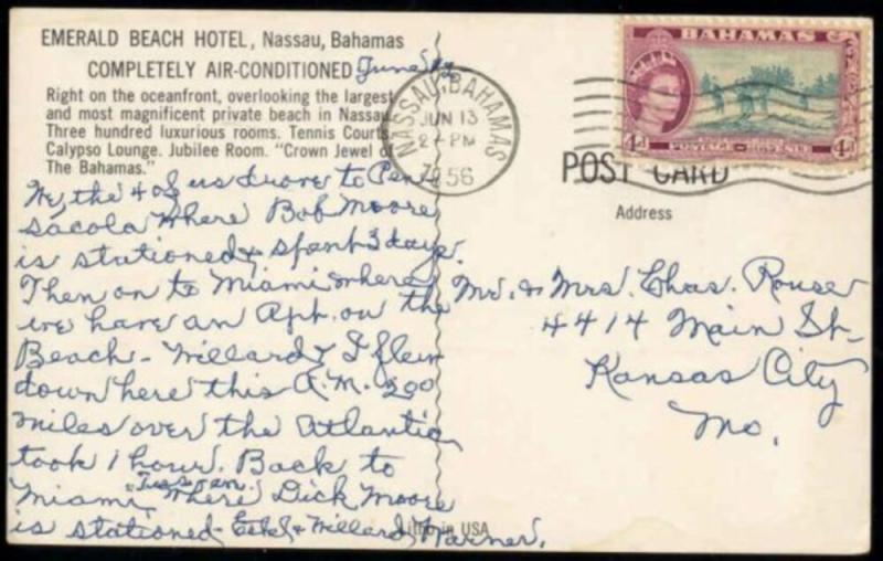 bahamas, NASSAU, Emerald Beach Hotel (1956) Stamp