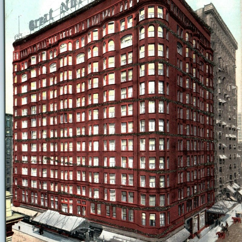 Pre-1907 Chicago Great Northern Hotel Litho Photo Mica Glitter Poly Chrome! A17