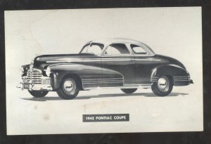 1942 PONTIAC COUPE VINTAGE CAR DEALER ADVERTISING POSTCARD STORM LAKE IOWA