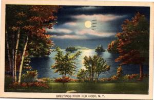 Greetings from Red Hook NY c1946 Vintage Postcard M01