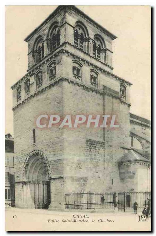 Old Postcard Epinal Saint Maurice Church Bell Tower