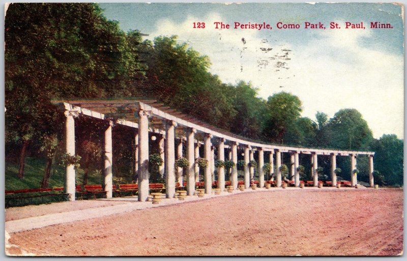 1921 The Peristyle Como Park St. Paul Minnesota MN Posted Postcard