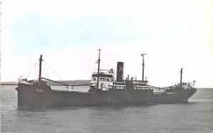 Rym Cargo Steam Ship Tinted Real Photo RPPC Postcard