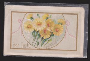 General Greetings - Good Luck Flowers - Used 1913 - Embossed