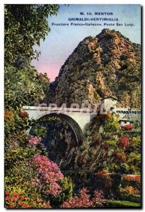 Old Postcard Menton Ventimiglia Grimaldi Frontiere Franco Italian Ponte San L...