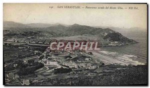 Postcard Old San Sebastian Panorama Sacado del Monte Ulia