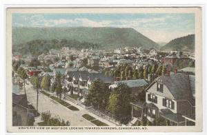 Panorama West Side Cumberland Maryland 1920c postcard