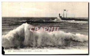 Old Postcard Boulogne Sur Mer Big Sea