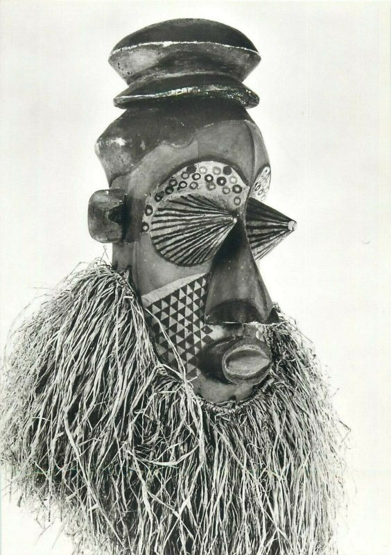 Demon cult mask Congo Kinshasa photo postcard