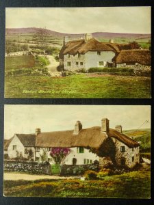 Devon 2 x DARTMOOR Venton House & Chapel BEATRICE CHASE COTTAGE c1920s Postcard