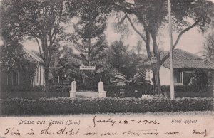 Hotel Rupert Gruss Aus Garoet Java Indonesia Antique 1906 Postcard