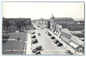 c1950s Stone Street from Hotel Weaver Falls City Nebraska NE RPPC Photo Postcard