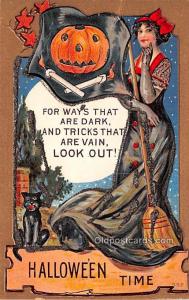 Halloween Post Card Old Vintage Antique Unused