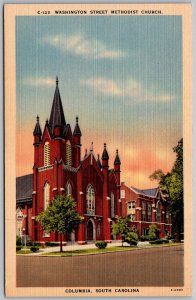 Columbia South Carolina 1940s Postcard Washinton Street Methodist Church