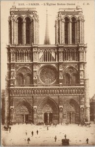 Paris France L'Eglise Notre-Dame Church 235 Postcard E88