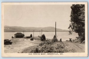 Mansonville Quebec Canada Postcard Vale Perkins Wharf c1940's Vintage