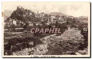 Old Postcard Corte The city and the river