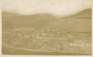 Ashcroft BC Aerial Town View c1910-30's Real Photo Postcard E6