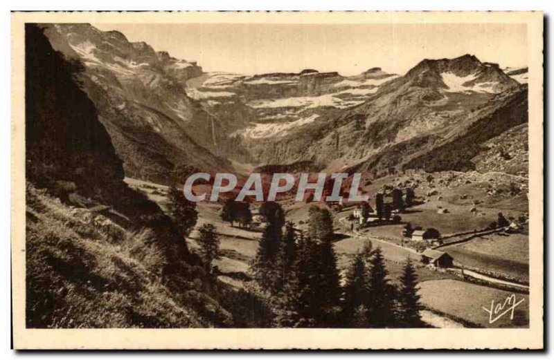 Pyrenees Old Postcard Gavarnie view taken beyond the town