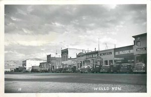 NV, Wells, Nevada, RPPC, Street Scene, Business Section, Cars, Photo No 18