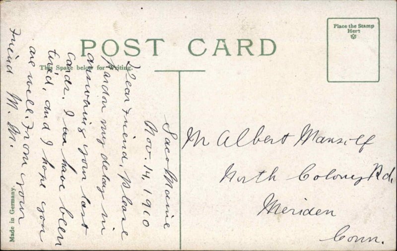 BIDDEFORD ME Main Street Scene c1910 Postcard