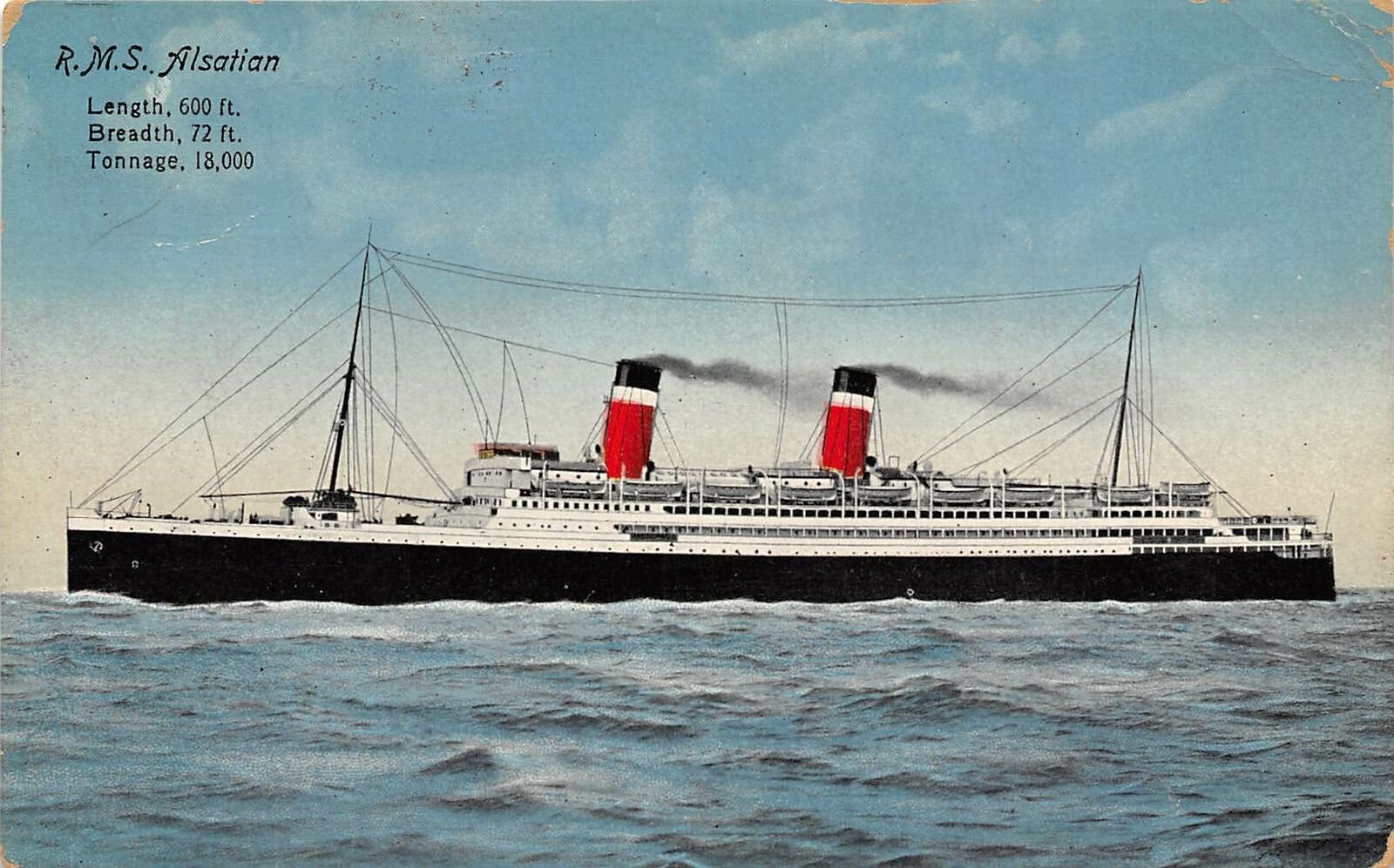 RMS Alsatian Ocean Liner Ship Became Empress of France Canada 1910s