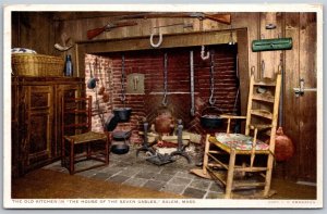 Vtg Salem Massachusetts MA Old Kitchen House of the Seven Gables Postcard