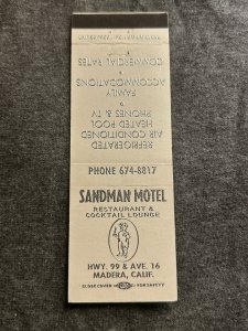 Vintage Matchbook: Sandman Motel, Madera, CA Farnesi's Restaurant MB101