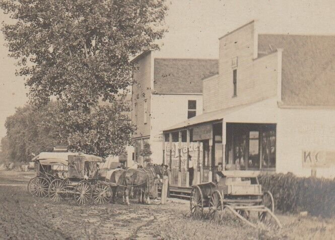 Cardiff ILLINOIS RPPC c1910 GENERAL STORE Coal Mine Camp GHOST TOWN Schlitz Beer