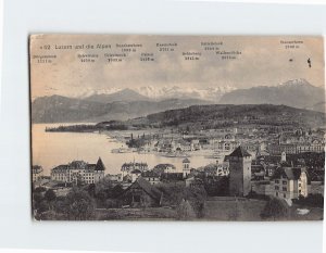 Postcard Luzern und die Alpen Lucerne Switzerland