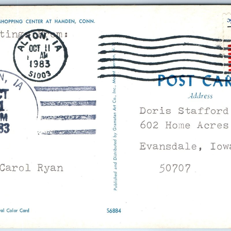 1983 Alton, IA Post Office Cancel Postcard Town USPO Postal History A268