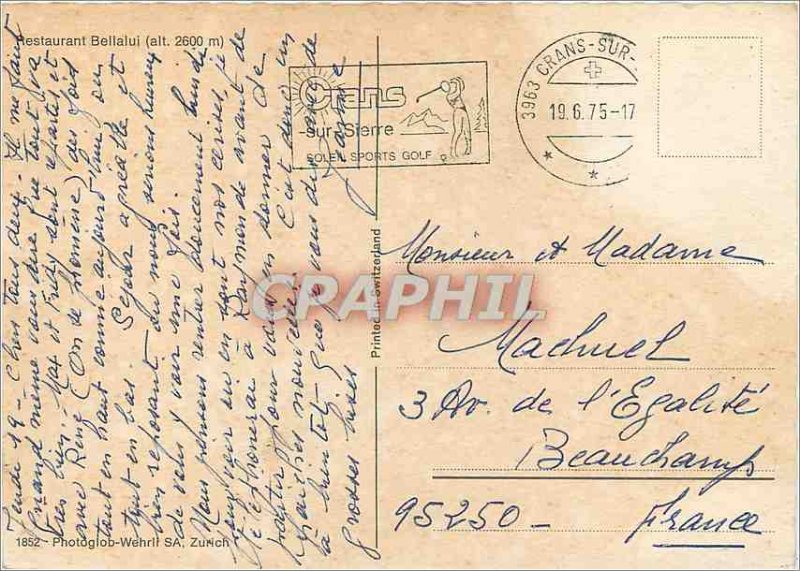 Postcard Modern Restaurant Bellalui