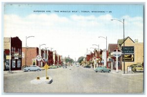 c1940 Superior Ave. The Miracle Mile Exterior Building Tomah Wisconsin Postcard