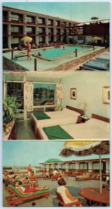 3 Panel Postcard WILDWOOD by the SEA, NJ ~ Roadside 24th STREET MOTEL c1960s