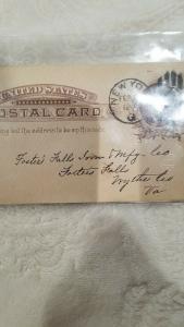 Antique Postcard, 1886, sent from Henry H. Adams Pig Iron, Iron Ore and Coke