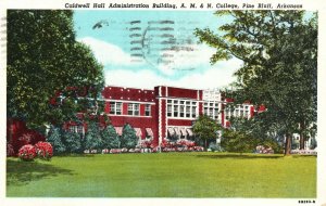 Vintage Postcard 1949 Caldwell Hall Admin. Building College Pine Bluff Arkansas