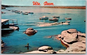 Vtg New Mexico NM Ute Dam Pleasure Boats Canadian River View Old Card Postcard