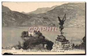 Old Postcard Lac d & # 39Annecy Saint Michel and Chateau de Duingt