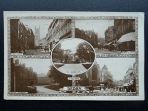 Derbyshire DERBY 5 Image Multiview c1917 RP Postcard by Kingsway