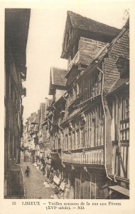 France Lisieux view from Fevres street house facades