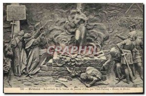 Postcard Old Orleans Bas reliefs of the statue of Joan of Arc by Vital Dubray