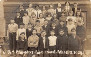 J28/ Akron Ohio RPPC Postcard c1924 Margaret Park School Students  219