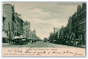 c1905's Main Street Carriages Scene Oklahoma City OK Unposted Vintage Postcard