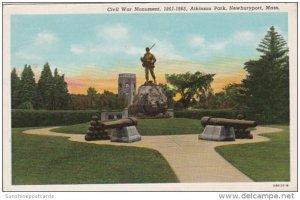 Massachusetts Newburyport Civil War Monument Atkinson Park 1946 Curteich