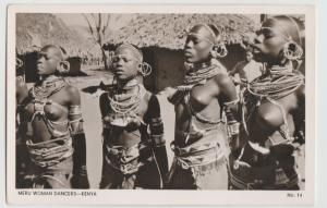 Africa Kenya Black nude Meru tribe Women Woman Dancers rppc real photo Postcard