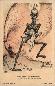 WWI Propaganda Danza Macabra Alberto Martini German Skeleton Eats Baby PC